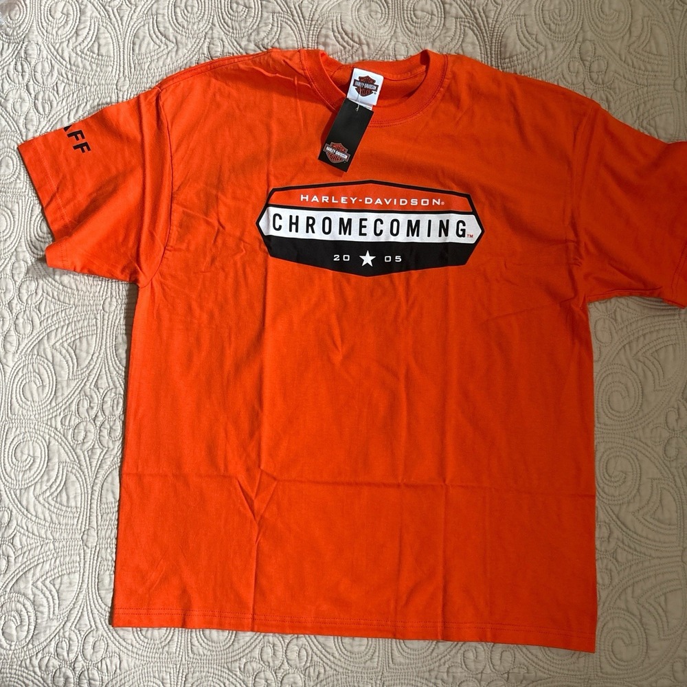 2005 Harley Davidson Chromecoming Staff T-Shirt, Size XL New With Tags